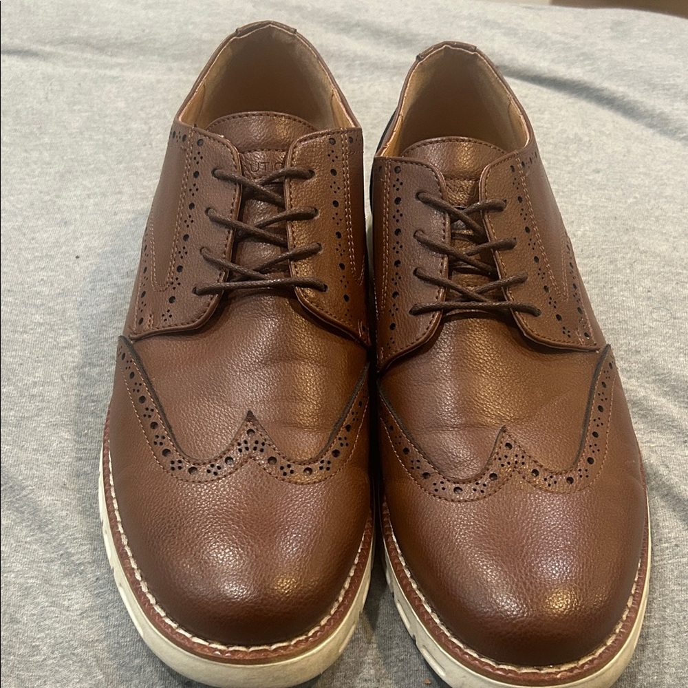 Nautica Brown Leather Men's Oxfords